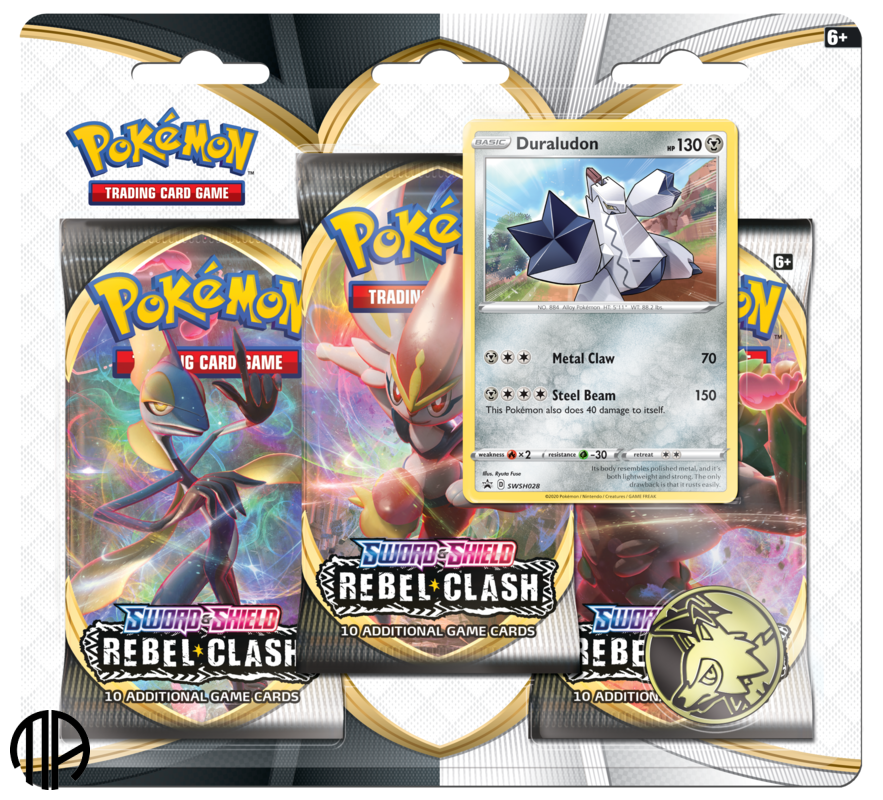 Pokmon TCG 3-Pack Blister - Sword &amp; Shield 02: Rebel Clash (Duraludon)