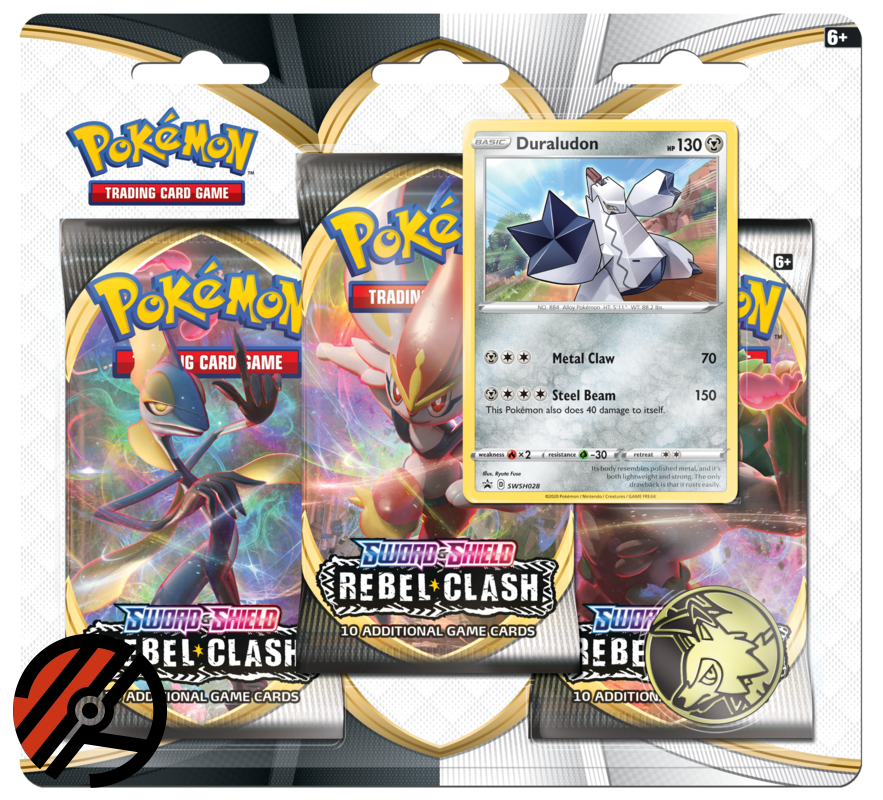 Pokmon TCG 3-Pack Blister - Sword &amp; Shield 02: Rebel Clash (Duraludon)