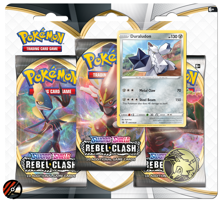 Pokmon TCG 3-Pack Blister - Sword &amp; Shield 02: Rebel Clash (Duraludon)