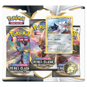 Pokmon TCG 3-Pack Blister - Sword & Shield 02: Rebel Clash (Duraludon)
