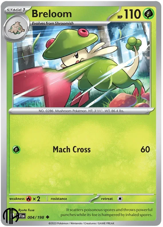 Pokmon TCG Enkelt Kort - SV01 - 004/198 Breloom, Uncommon