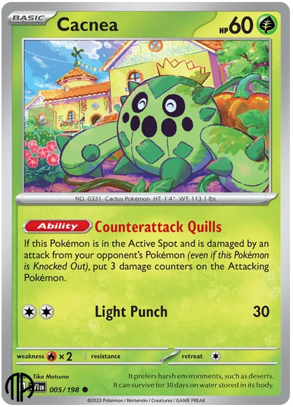 Pokmon TCG Enkelt Kort - SV01 - 005/198 Cacnea, Common