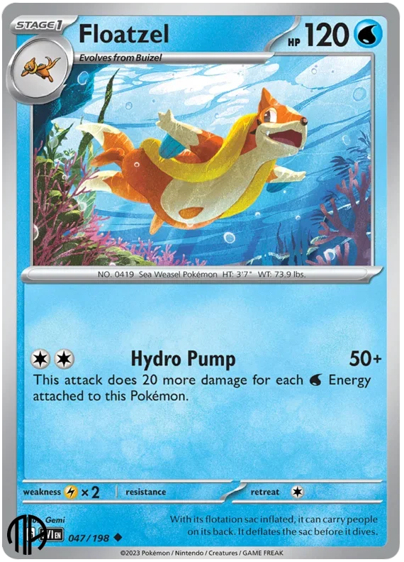 Pokmon TCG Enkelt Kort - SV01 - 047/198 Floatzel, Uncommon