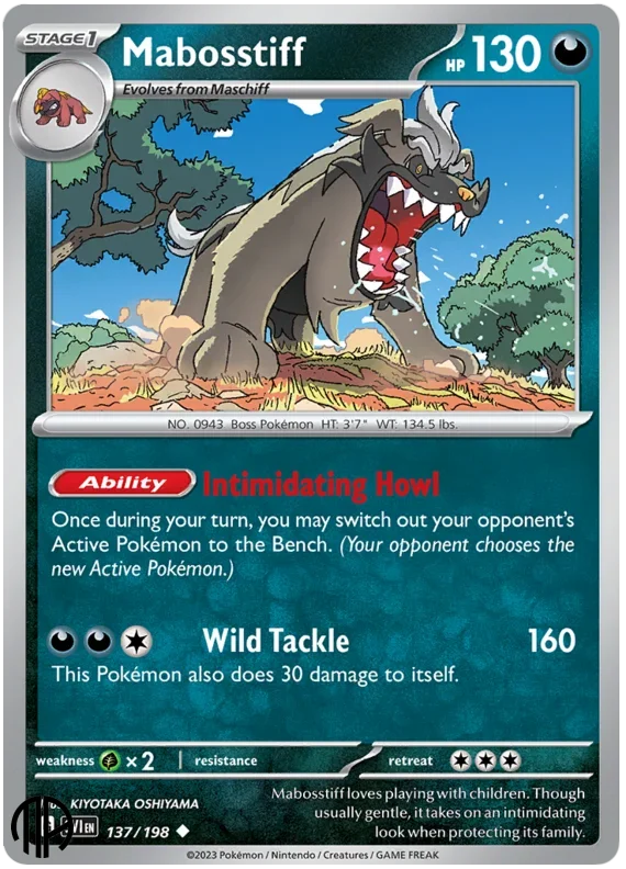 Pokmon TCG Enkelt Kort - SV01 - 137/198 Mabosstiff, Uncommon