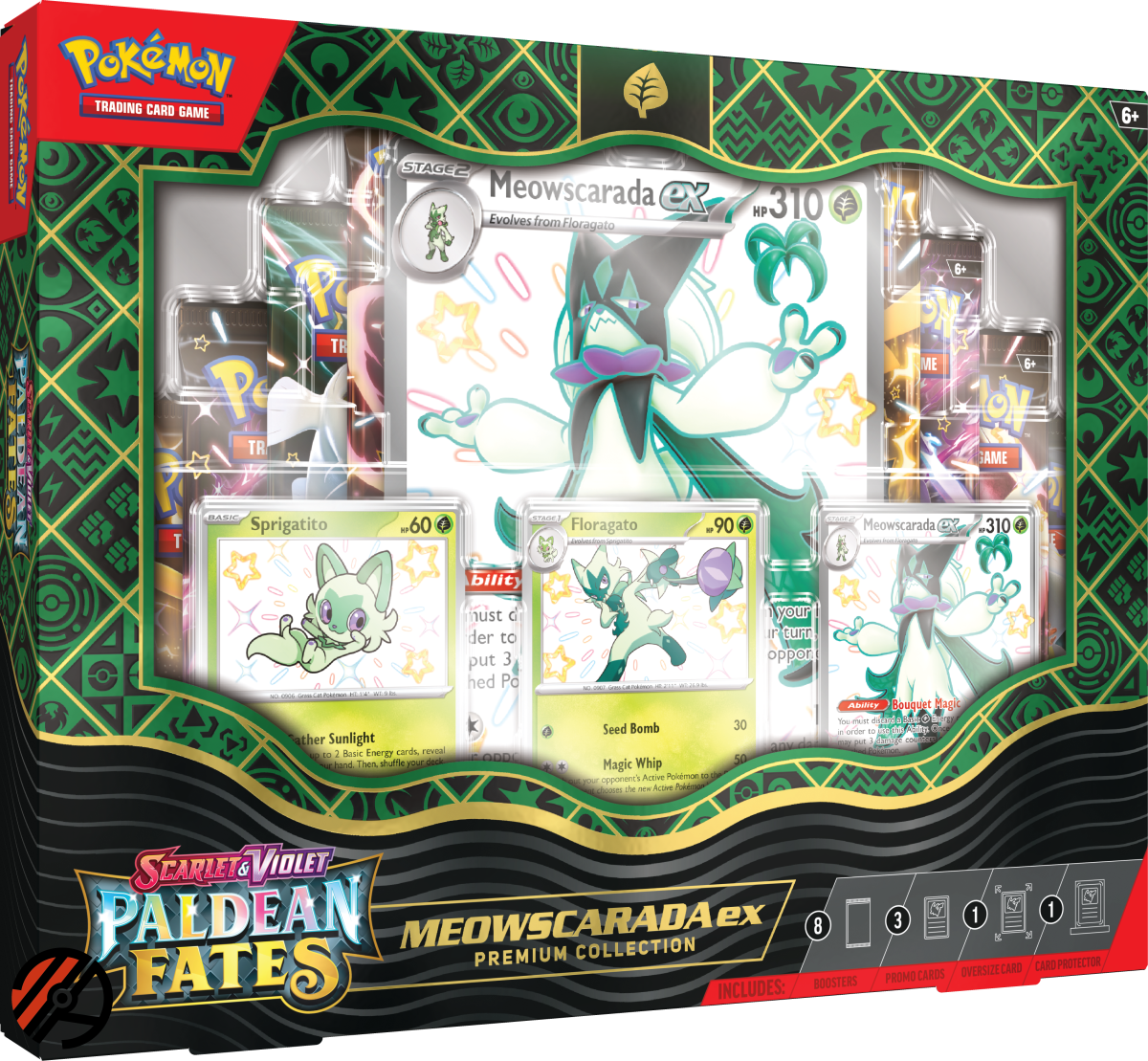 Pokmon TCG Premium Collection - Scarlet &amp; Violet 04.5: Paldean Fates (8 Pakker + 3 Promo)