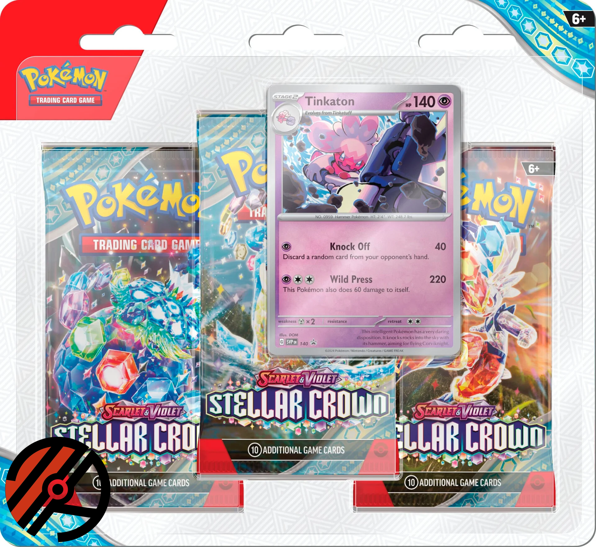 Pokmon TCG 3-Pack Blister - Scarlet &amp; Violet 07: Stellar Crown (3 Pakker + Promokort)