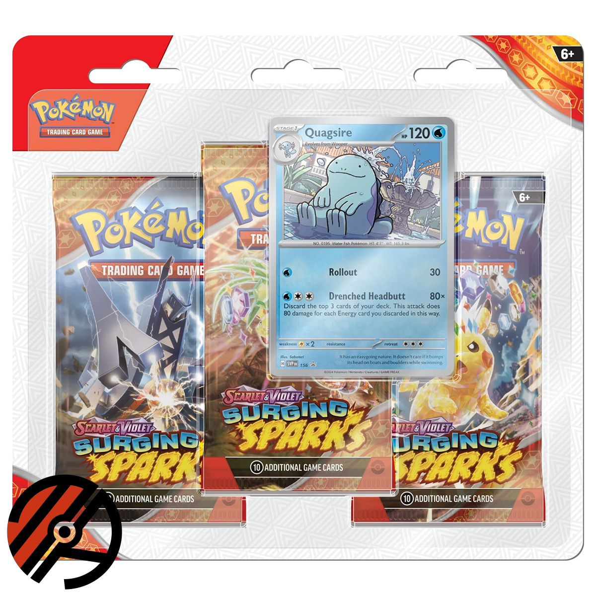 Pokmon TCG, 3-Pack Blister SV08: Surging Sparks, Quagsire