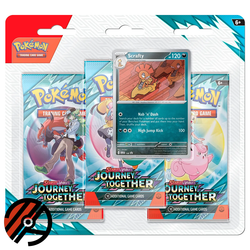 Pokmon TCG, Journey Together: Scrafty 3-Pack Blister