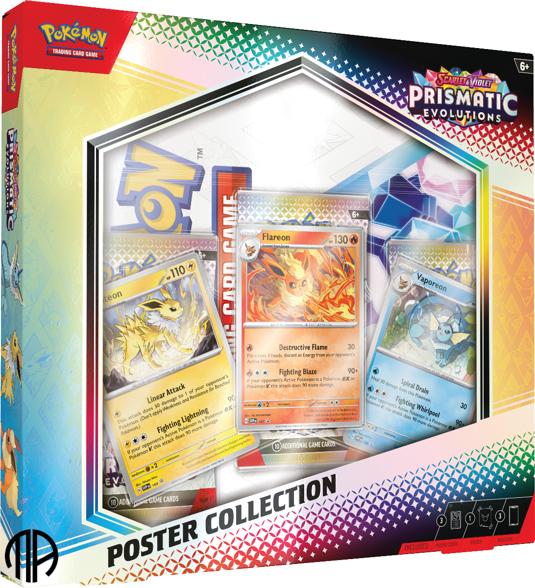 Pokmon TCG, Poster Collection: Prismatic Evolutions (3 Pakker, 3 Promoer og 1 Plakat)