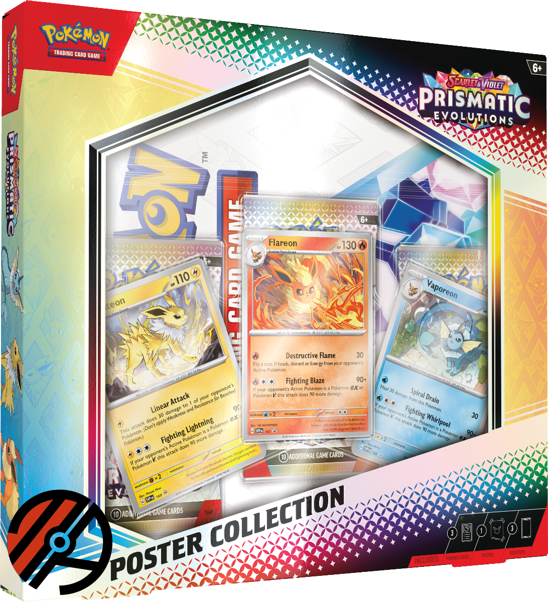 Pokmon TCG, Poster Collection: Prismatic Evolutions (3 Pakker, 3 Promoer og 1 Plakat)