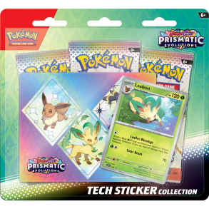 Pokmon TCG, Tech Sticker Collection: Prismatic Evolutions, Leafeon (3 Pakker)