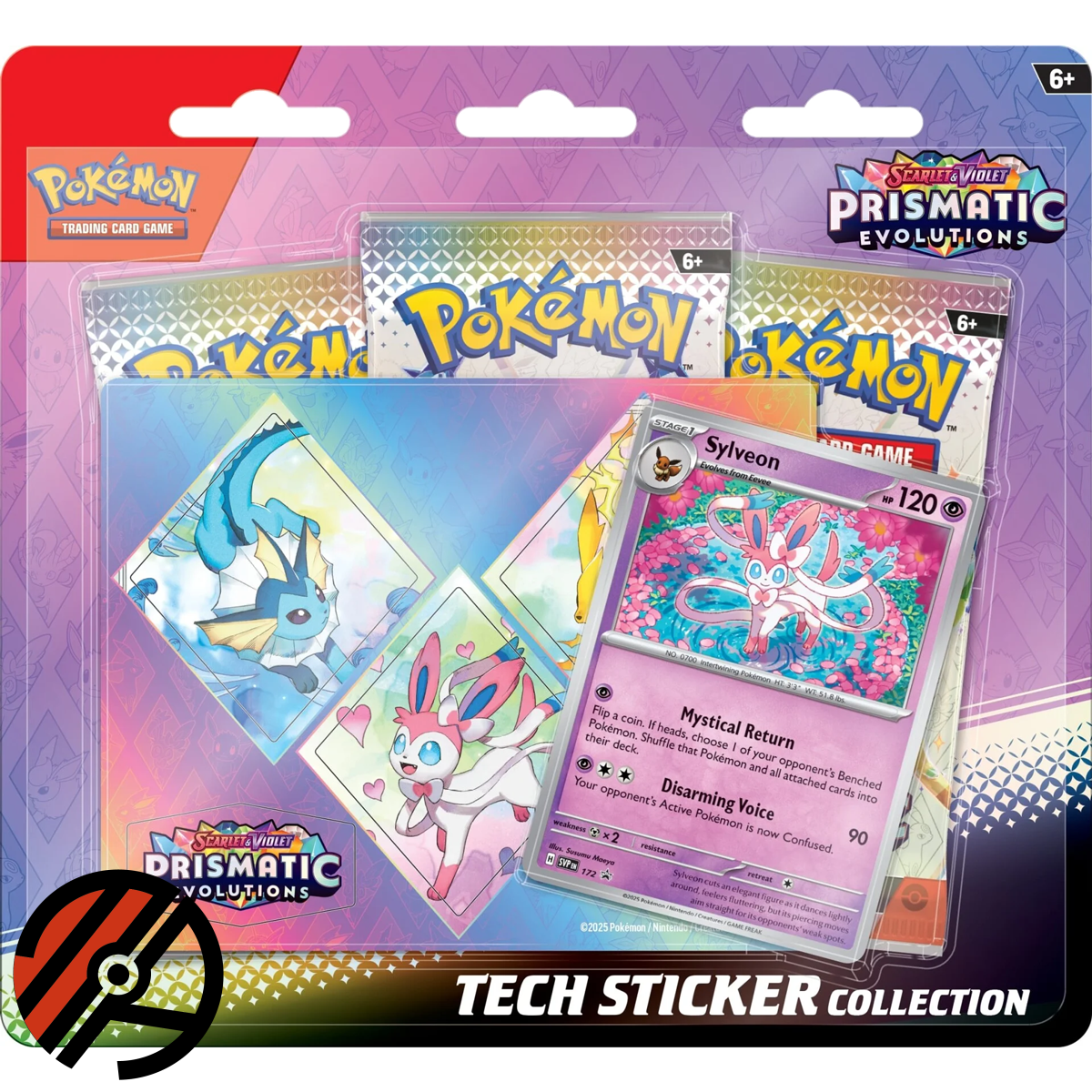 Pokmon TCG, Tech Sticker Collection: Prismatic Evolutions, Sylveon (3 Pakker)