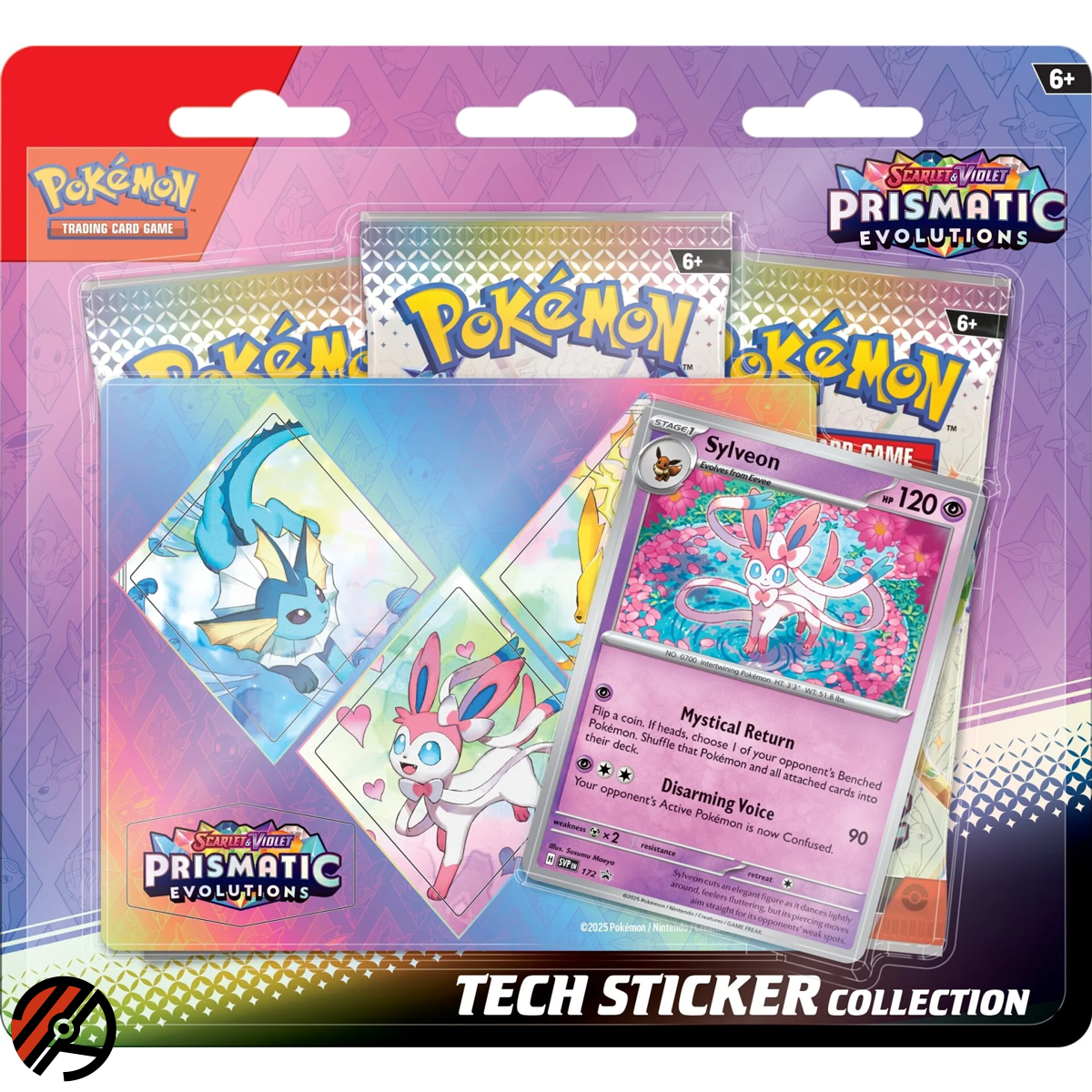 Pokmon TCG, Tech Sticker Collection: Prismatic Evolutions, Sylveon (3 Pakker)