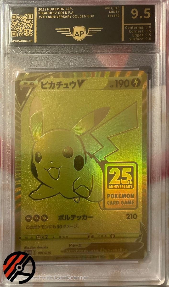 Pokmon TCG Graded Kort - (s8a-G 001/015) Pikachu V (Japansk)