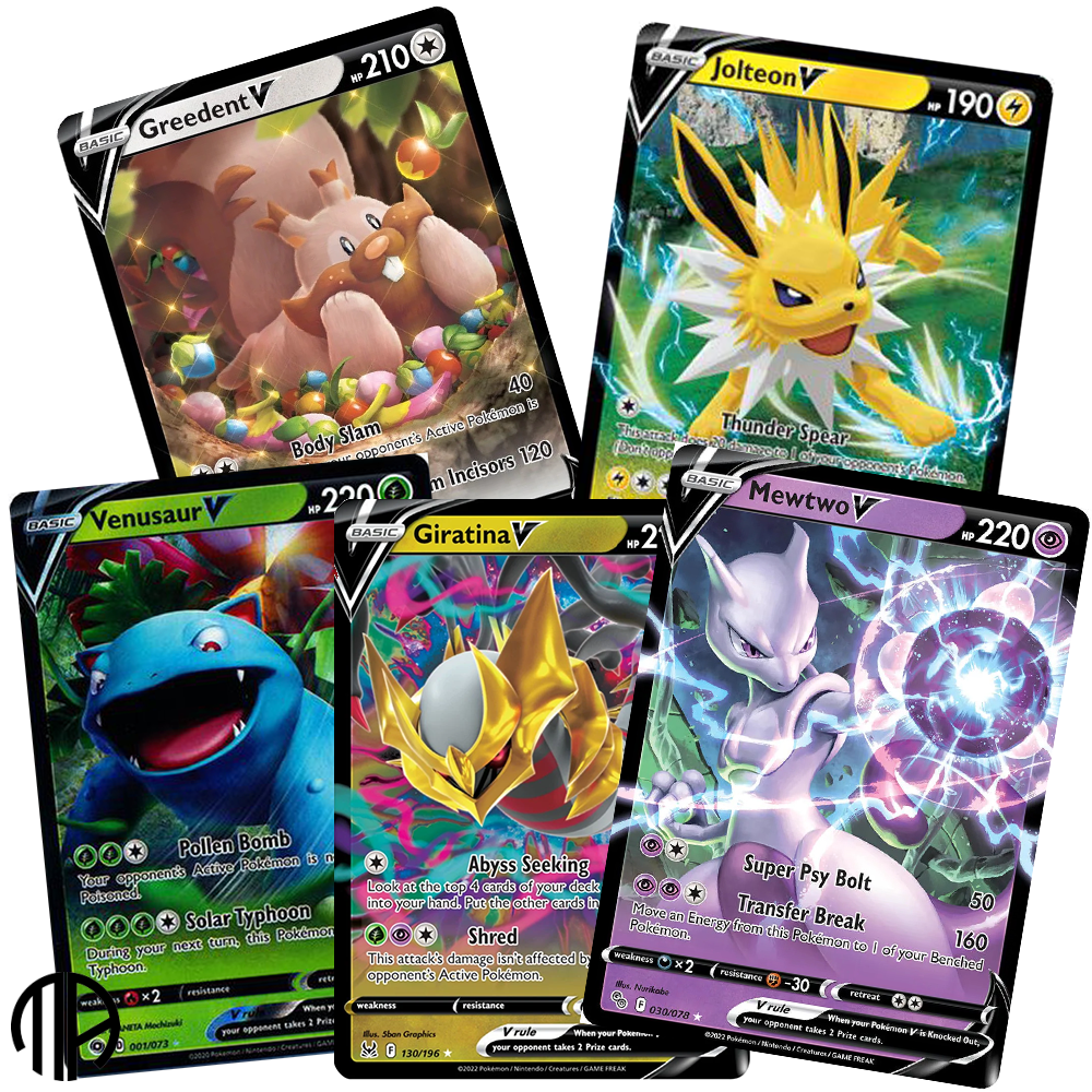 Pokmon TCG Enkelt Kort Bundle - 5 tilfldige V-kort