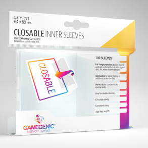 Gamegenic - Standard size closable inner sleeves (100 pcs)