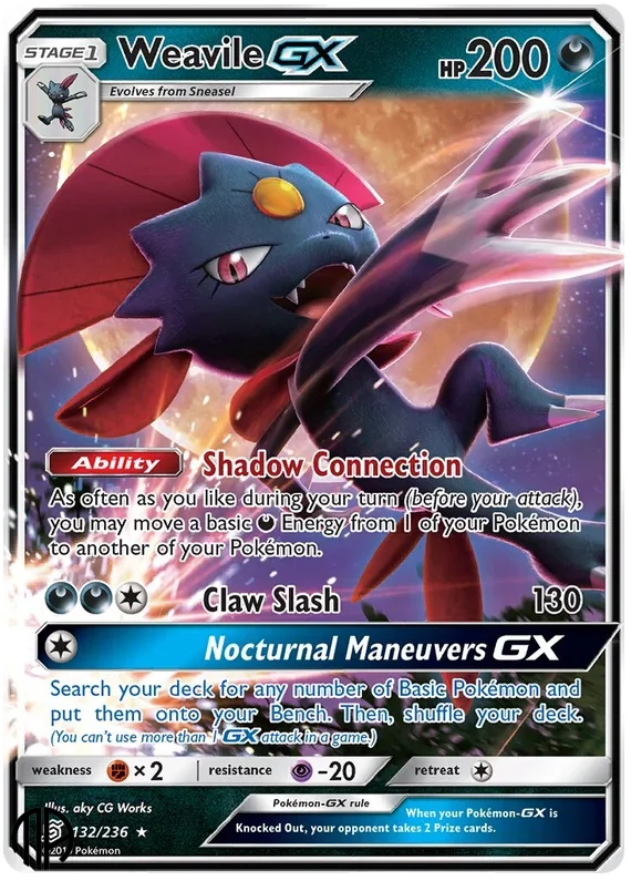 Pokmon TCG Enkelt Kort - S&M11 - Weavile GX 132/236, Ultra Rare,